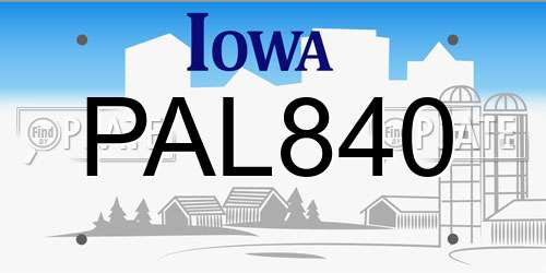 PAL840 Iowa License Plate