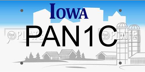 PAN1C Iowa License Plate