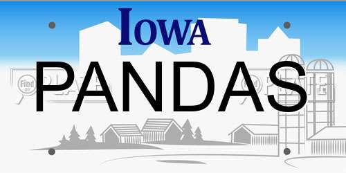 PANDAS Iowa License Plate