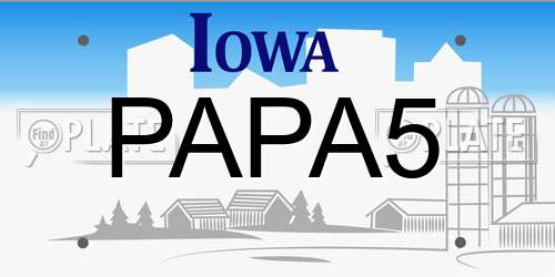 PAPA5 Iowa License Plate