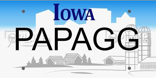 PAPAGG Iowa License Plate