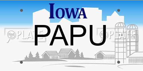 PAPU Iowa License Plate