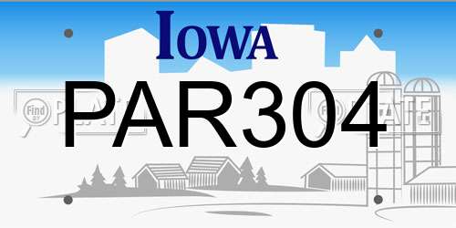 PAR304 Iowa License Plate