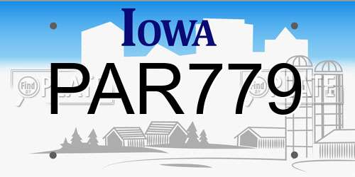 PAR779 Iowa License Plate