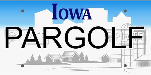 PARGOLF Iowa License Plate