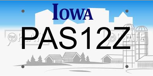 PAS12Z Iowa License Plate