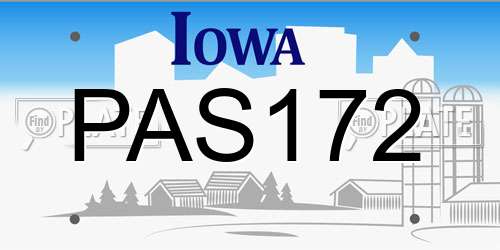 PAS172 Iowa License Plate