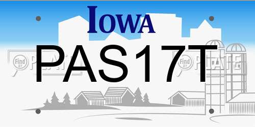 PAS17T Iowa License Plate