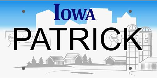 PATRICK Iowa License Plate