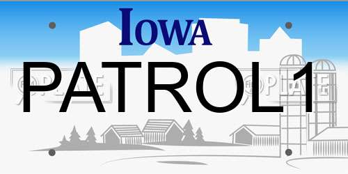 PATROL1 Iowa License Plate