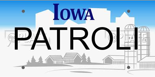 PATROLI Iowa License Plate