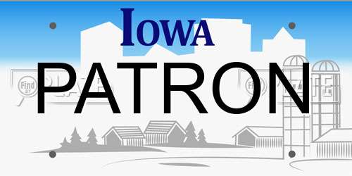 PATRON Iowa License Plate