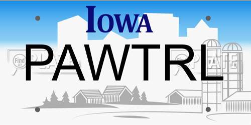 PAWTRL Iowa License Plate