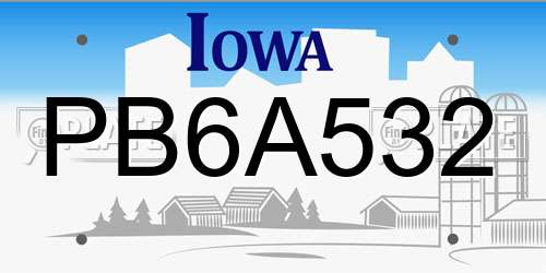 PB6A532 Iowa License Plate