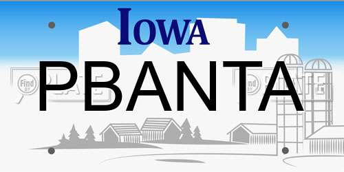PBANTA Iowa License Plate