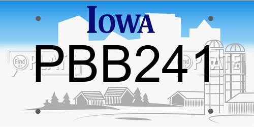 PBB241 Iowa License Plate