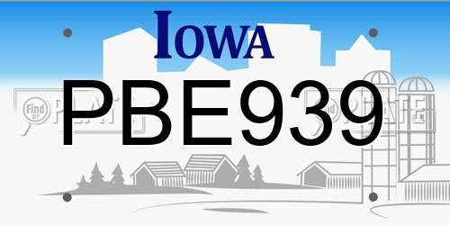 PBE939 Iowa License Plate