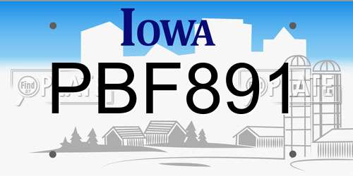 PBF891 Iowa License Plate