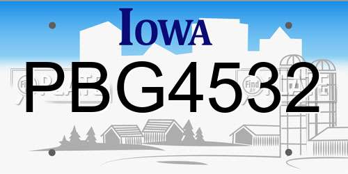 PBG4532 Iowa License Plate