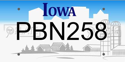 PBN258 Iowa License Plate