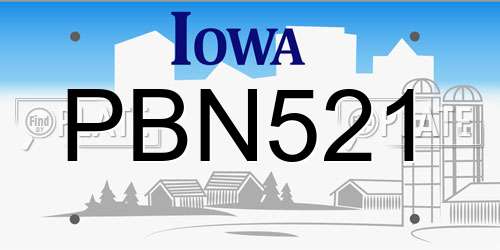 PBN521 Iowa License Plate