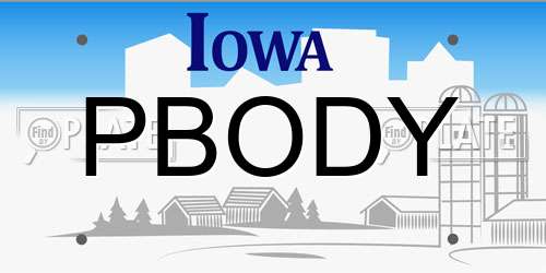 PBODY Iowa License Plate
