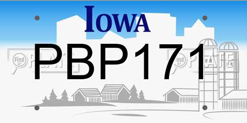 PBP171 Iowa License Plate
