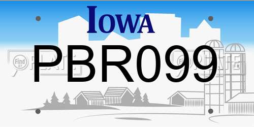 PBR099 Iowa License Plate