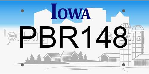 PBR148 Iowa License Plate