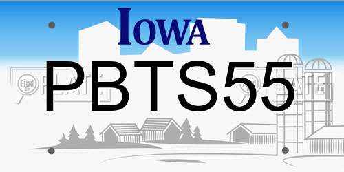 PBTS55 Iowa License Plate