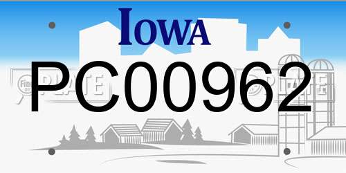 PC00962 Iowa License Plate