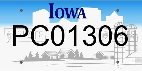 PC01306 Iowa License Plate
