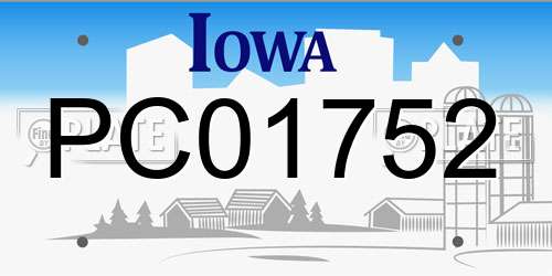 PC01752 Iowa License Plate