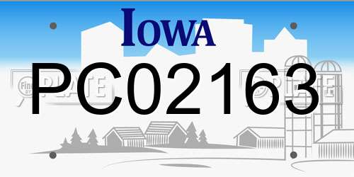 PC02163 Iowa License Plate
