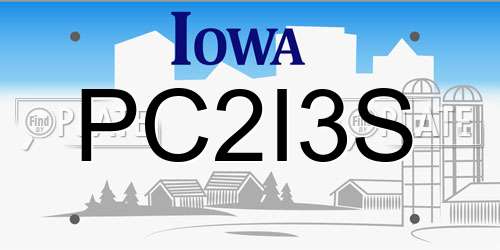 PC2I3S Iowa License Plate