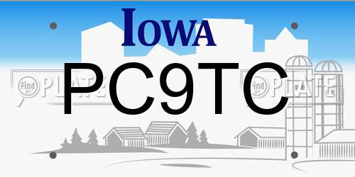 PC9TC Iowa License Plate