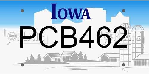 PCB462 Iowa License Plate