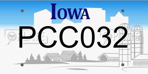 PCC032 Iowa License Plate