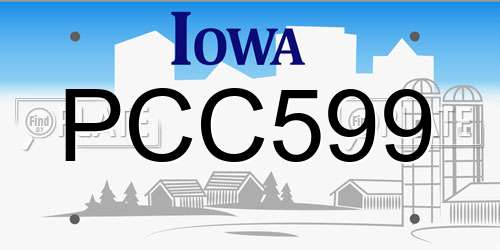 PCC599 Iowa License Plate