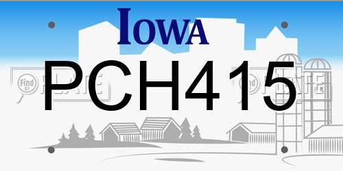 PCH415 Iowa License Plate