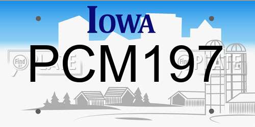 PCM197 Iowa License Plate