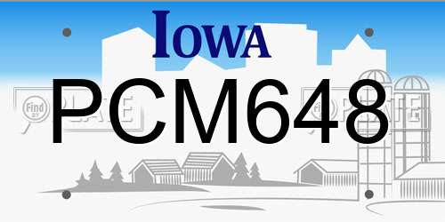 PCM648 Iowa License Plate
