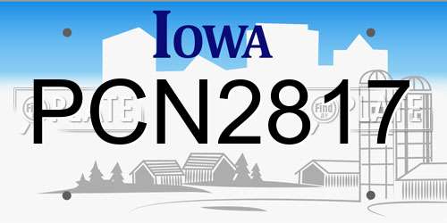 PCN2817 Iowa License Plate