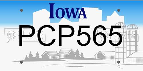 PCP565 Iowa License Plate