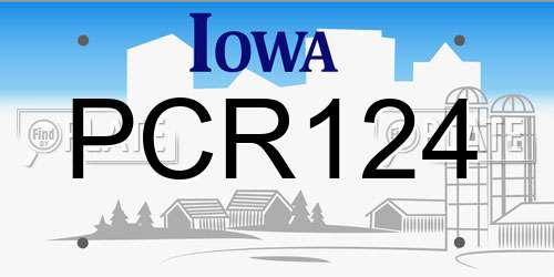 PCR124 Iowa License Plate