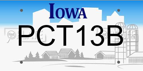 PCT13B Iowa License Plate
