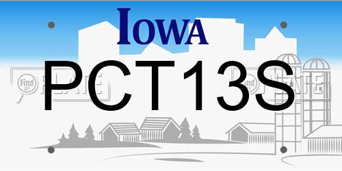 PCT13S Iowa License Plate