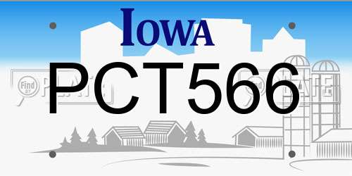 PCT566 Iowa License Plate