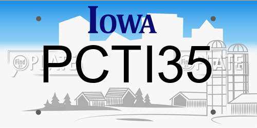 PCTI35 Iowa License Plate