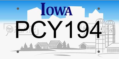 PCY194 Iowa License Plate